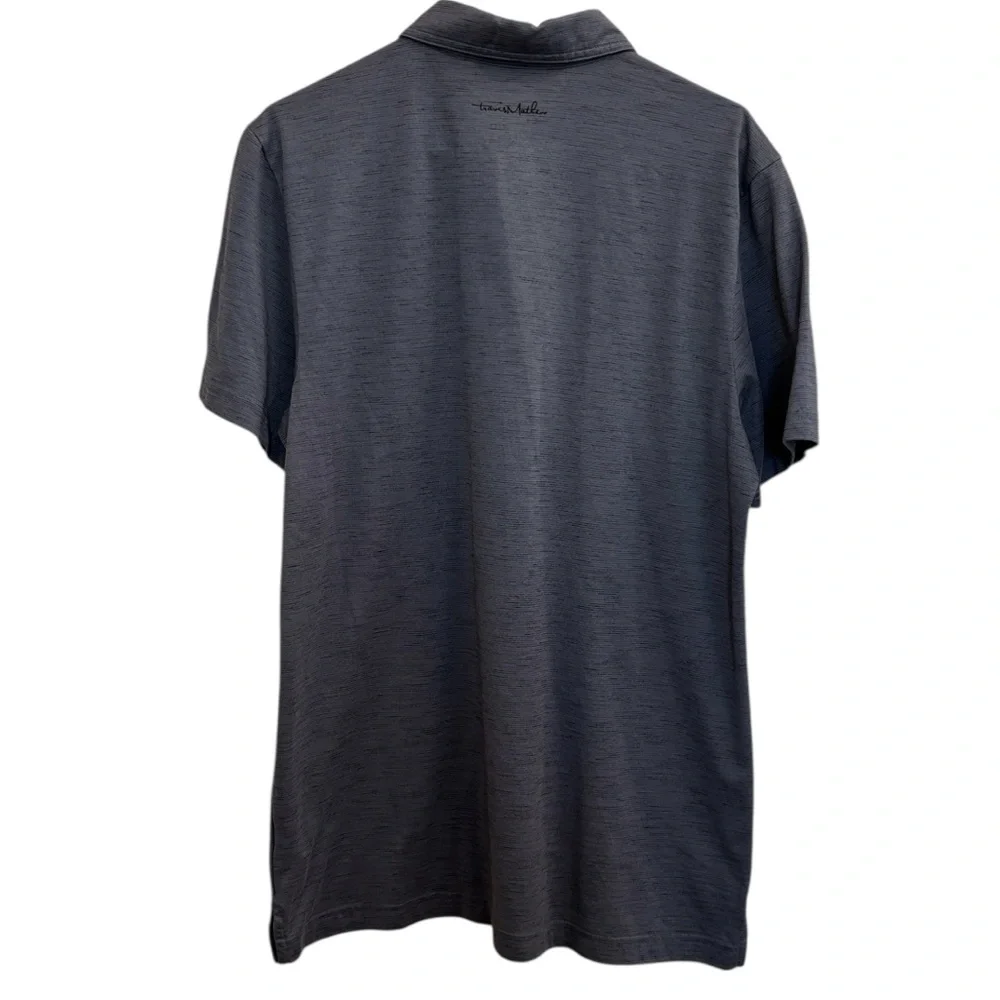 Travis Mathew Black Gray Heathered Golf Polo with Black Jax Logo Size L